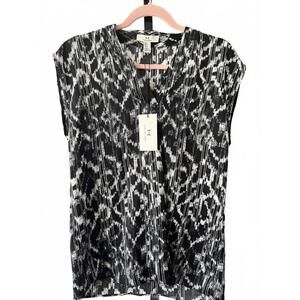 Halston Medina Black Printed Top - Size S/P